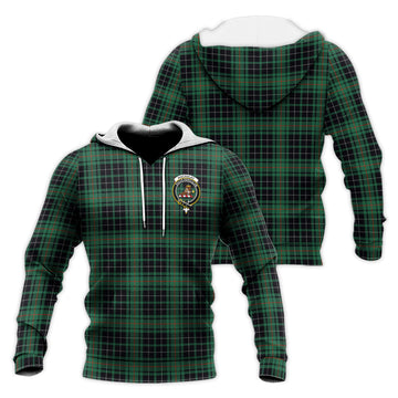MacAulay Hunting Ancient Tartan Knitted Hoodie with Family Crest