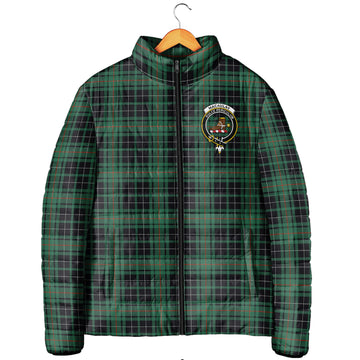 MacAulay Hunting Ancient Tartan Padded Jacket with Family Crest