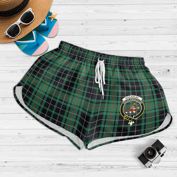 MacAulay Hunting Ancient Tartan Womens Shorts with Family Crest