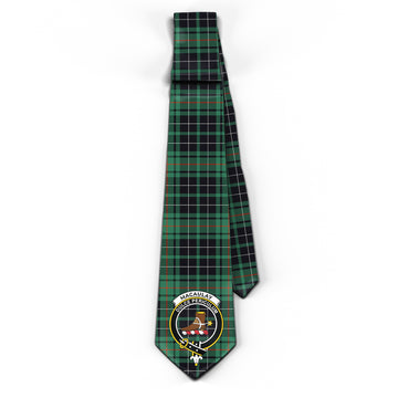 MacAulay Hunting Ancient Tartan Classic Necktie with Family Crest