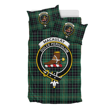 MacAulay Hunting Ancient Tartan Bedding Set with Family Crest