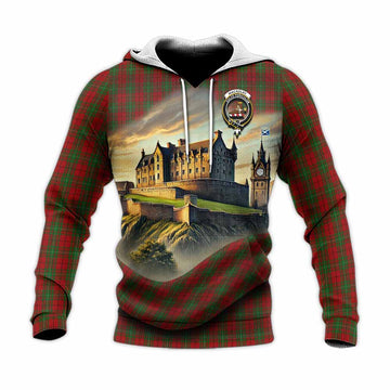 Tartan Vibes Clothing MacAulay (MacAuley) Tartan Family Crest Knitted Hoodie with Scottish Ancient Castle Style