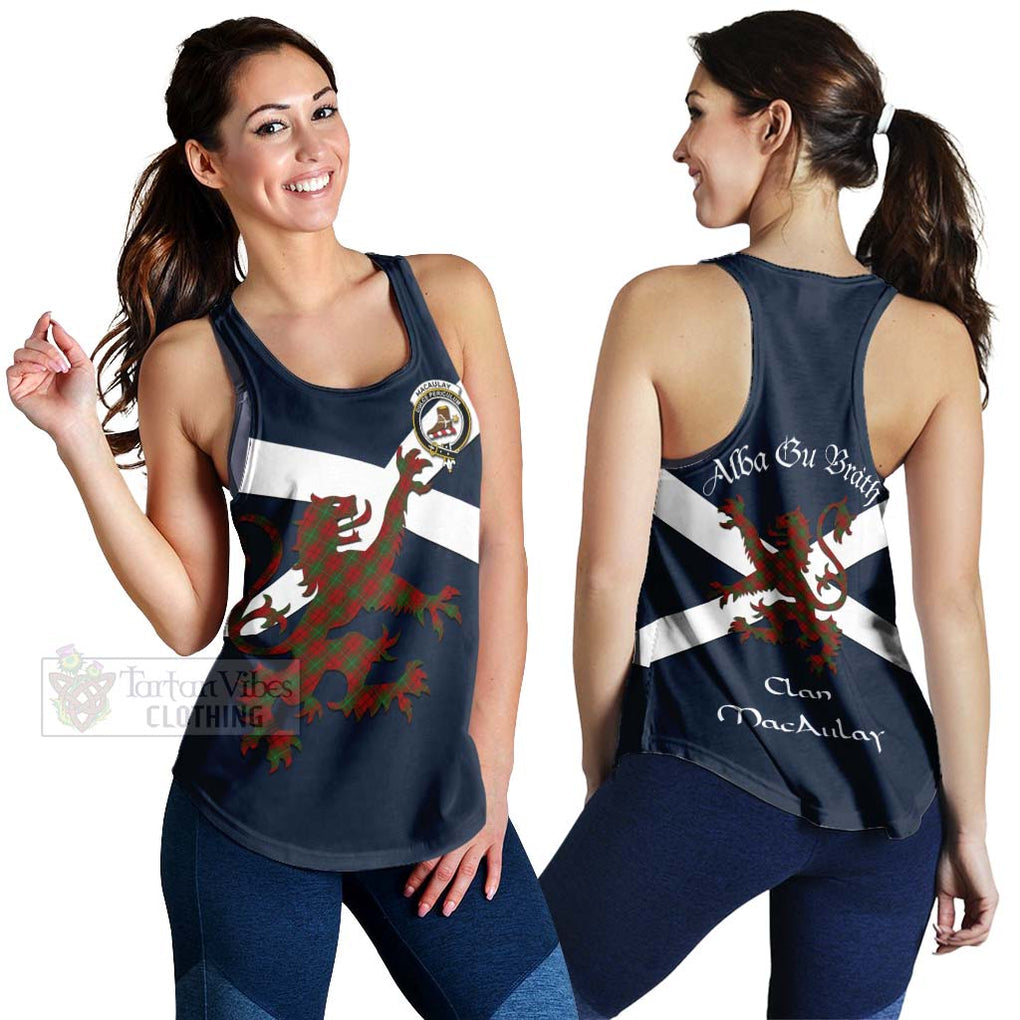 Tartan Vibes Clothing MacAulay (MacAuley) Tartan Lion Rampant Women's Racerback Tanks – Proudly Display Your Heritage with Alba Gu Brath and Clan Name