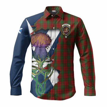 MacAulay (MacAuley) Tartan Family Crest Long Sleeve Button Shirt Scottish Thistle Celtic Inspired