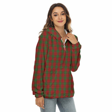 MacAulay (MacAuley) Tartan Women's Borg Fleece Hoodie with Half Zip