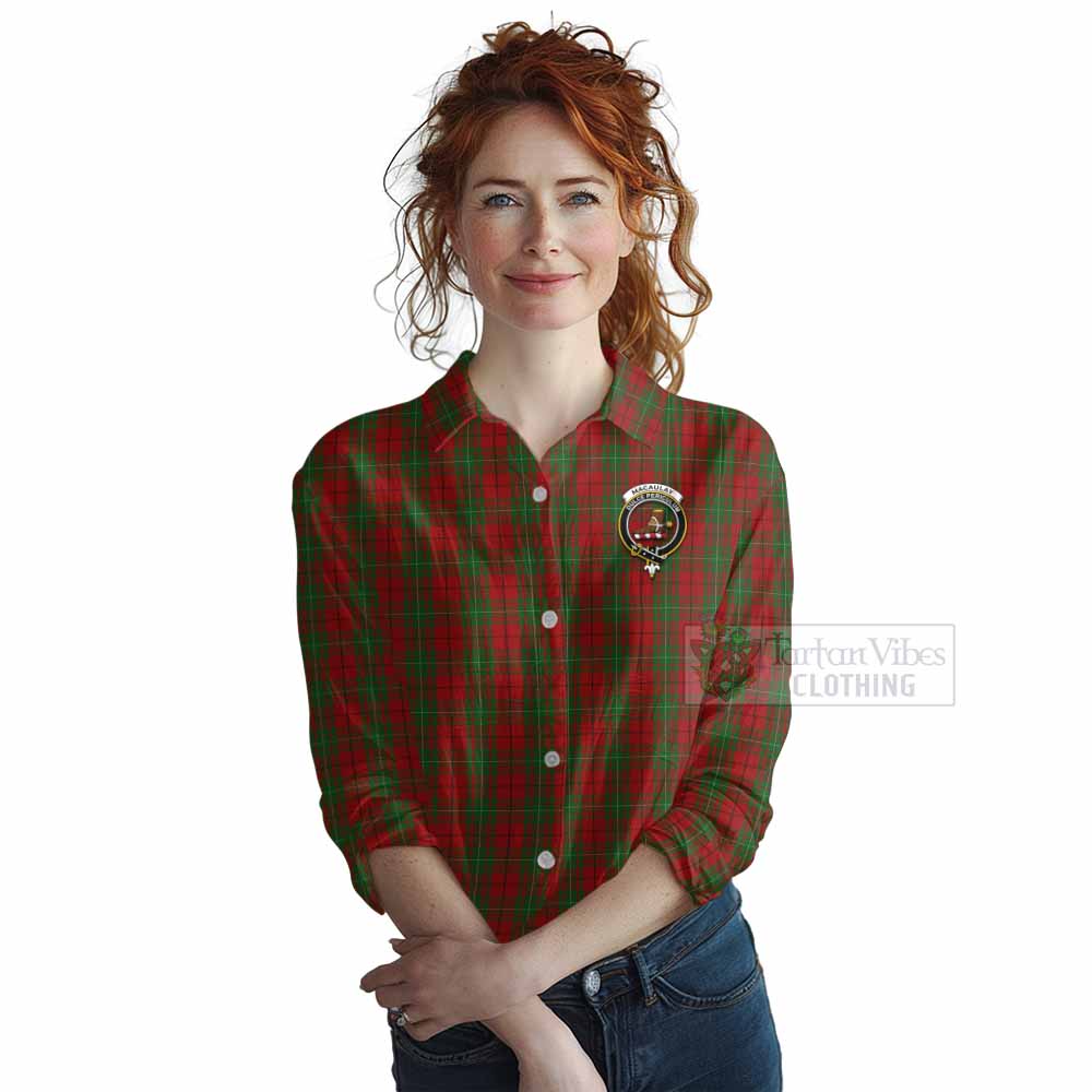 Tartan Vibes Clothing MacAulay (MacAuley) Tartan Women's Casual Shirt with Family Crest DNA In Me Style
