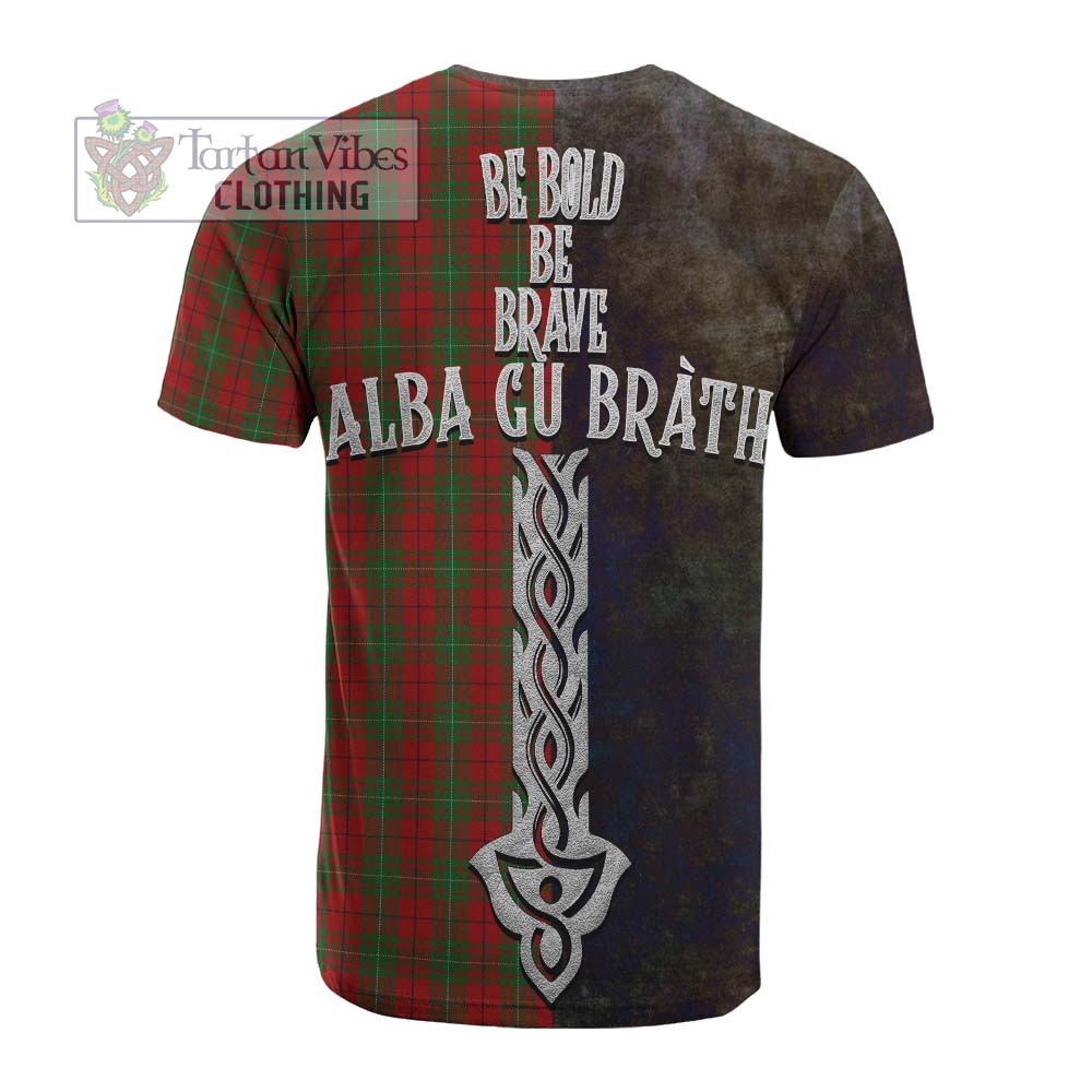 Tartan Vibes Clothing MacAulay (MacAuley) Tartan Family Crest Cotton T-shirt Alba Gu Brath Be Brave Lion Ancient Style