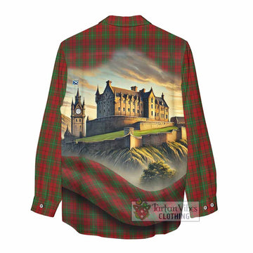 Tartan Vibes Clothing MacAulay (MacAuley) Tartan Family Crest Women's Casual Shirt with Scottish Ancient Castle Style