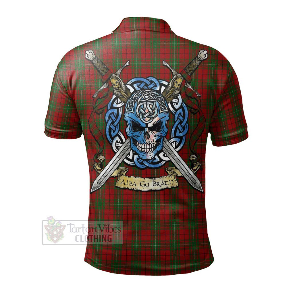 Tartan Vibes Clothing MacAulay (MacAuley) Tartan Polo Shirt with Family Crest Celtic Skull Style