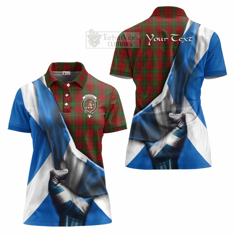 Tartan Vibes Clothing MacAulay (MacAuley) Tartan Women's Polo Shirt with Family Crest Scotland Patriotic Style