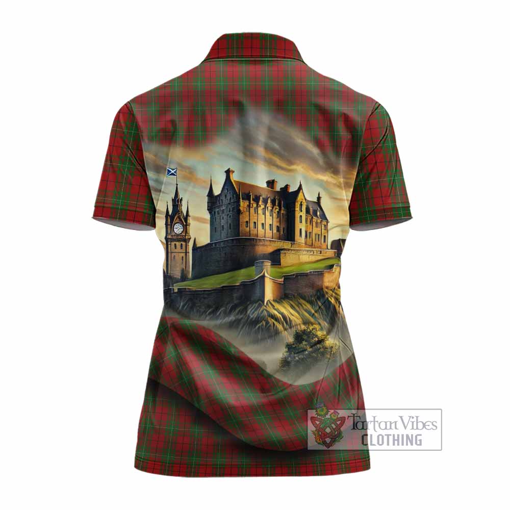 Tartan Vibes Clothing MacAulay (MacAuley) Tartan Family Crest Women's Polo Shirt with Scottish Ancient Castle Stype