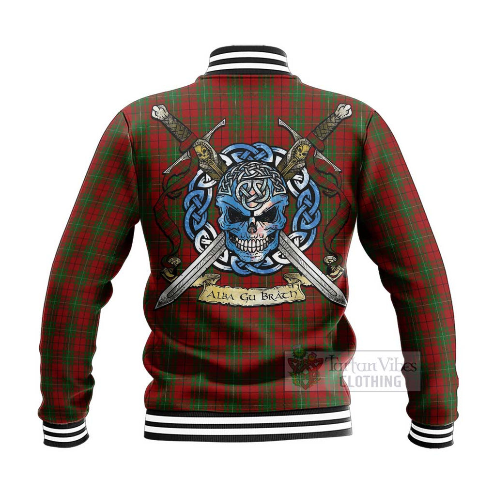 MacAulay (MacAuley) Tartan Baseball Jacket with Family Crest Celtic Skull Style - Tartan Vibes Clothing