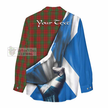 Tartan Vibes Clothing MacAulay (MacAuley) Tartan Women's Casual Shirt with Family Crest Scotland Patriotic Style