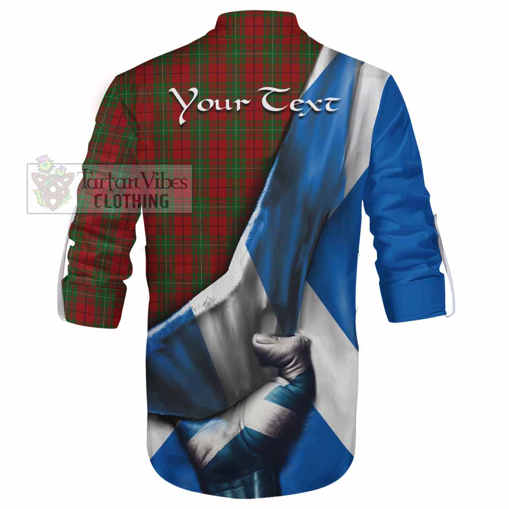 Tartan Vibes Clothing MacAulay (MacAuley) Tartan Ghillie Kilt Shirt with Family Crest Scotland Patriotic Style