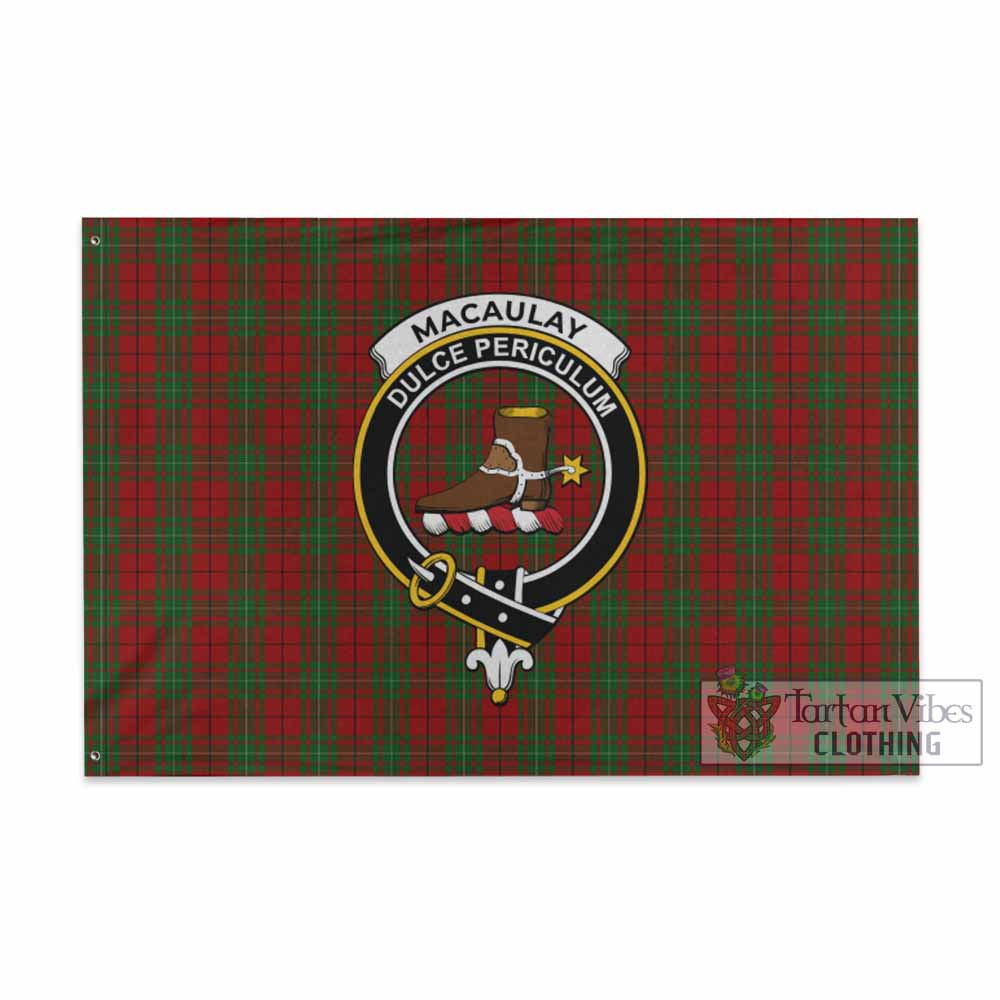 Tartan Vibes Clothing MacAulay (MacAuley) Tartan House Flag with Family Crest