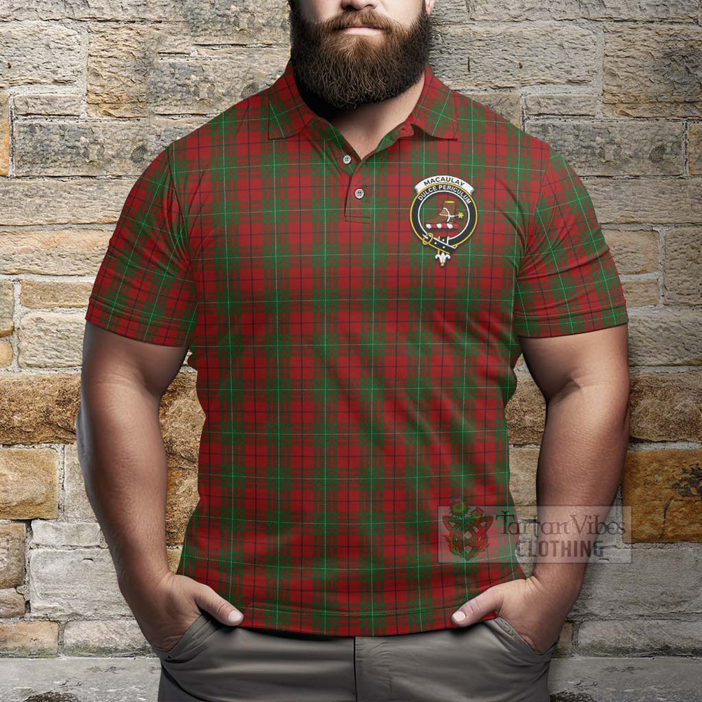 Tartan Vibes Clothing MacAulay (MacAuley) Tartan Polo Shirt with Family Crest Celtic Skull Style