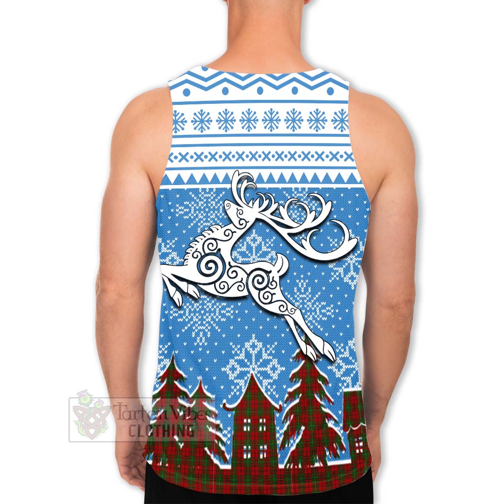 Tartan Vibes Clothing MacAulay (MacAuley) Clan Christmas Men's Tank Top Celtic Reindeer Style