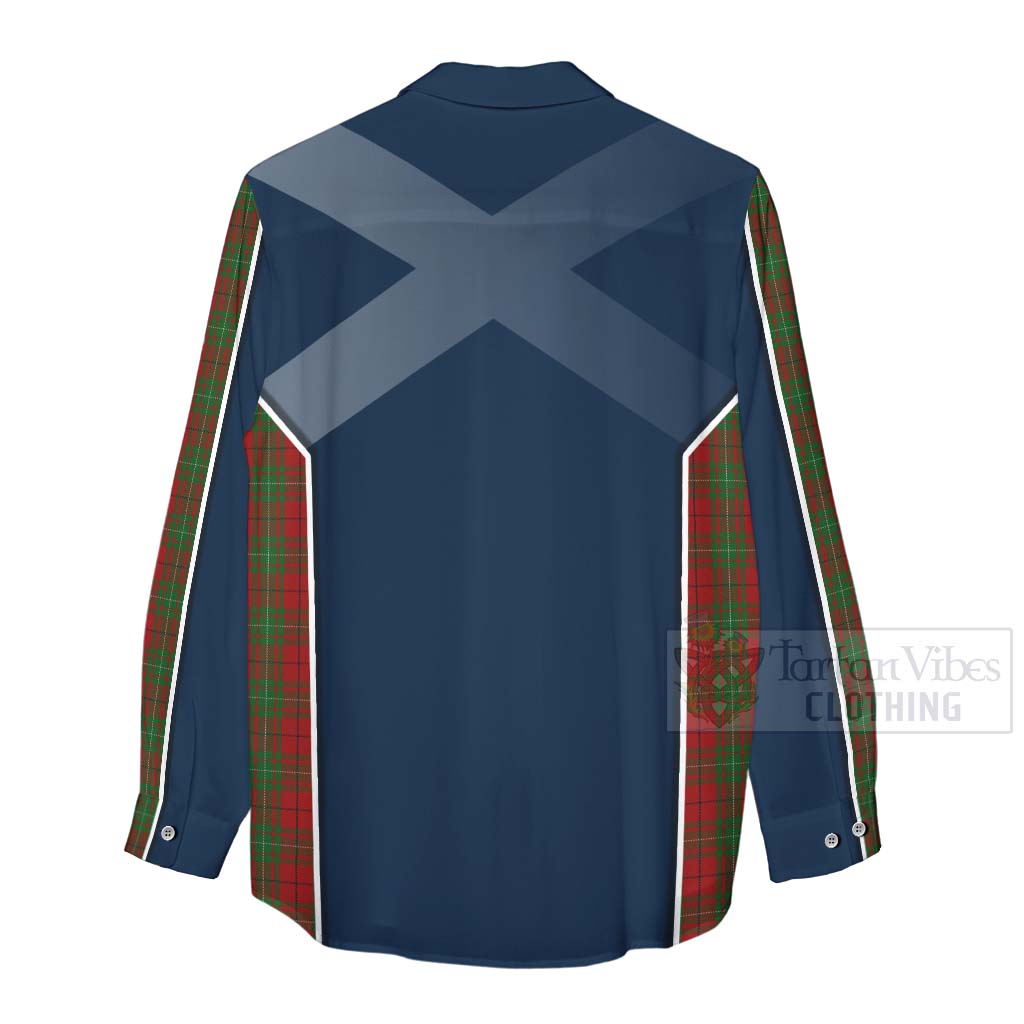 Tartan Vibes Clothing MacAulay (MacAuley) Tartan Women's Casual Shirt with Family Crest and Scottish Thistle Vibes Sport Style