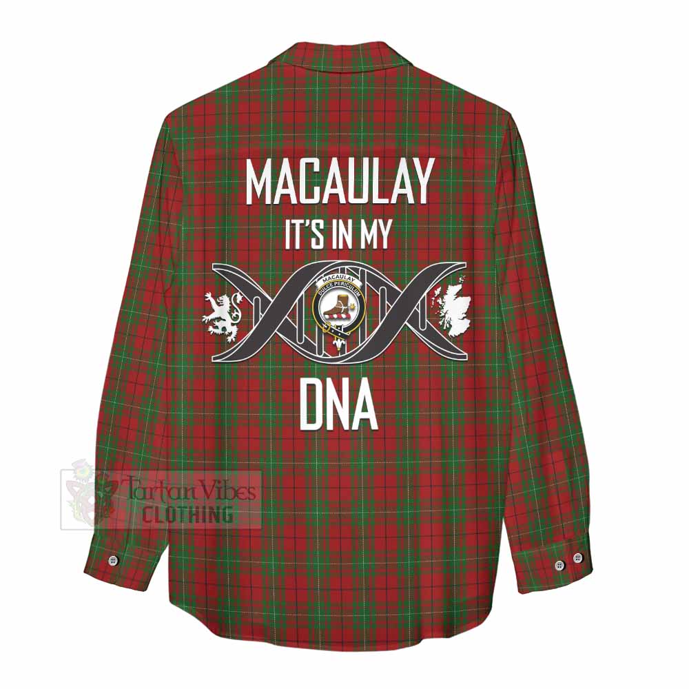 Tartan Vibes Clothing MacAulay (MacAuley) Tartan Women's Casual Shirt with Family Crest DNA In Me Style