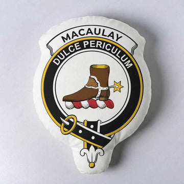 MacAulay (MacAuley) Clan Crest Shaped Throw Pillow, Scottish Clan Badge Decorative Pillow