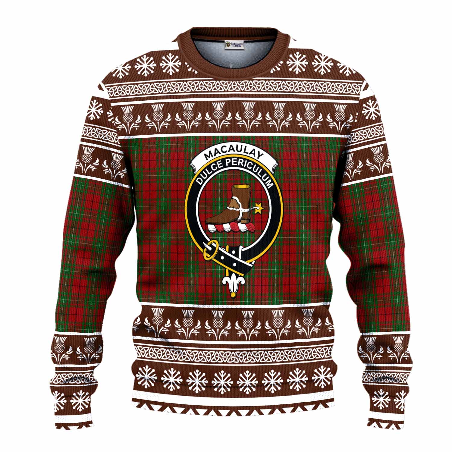 MacAulay (MacAuley) Clan Tartan Christmas Ugly Sweater with Family Crest - Tartan Vibes Clothing