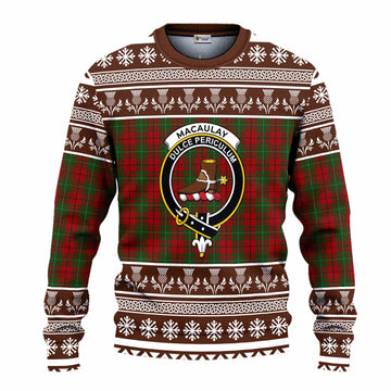 MacAulay (MacAuley) Clan Tartan Christmas Ugly Sweater with Family Crest
