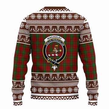 MacAulay (MacAuley) Clan Tartan Christmas Ugly Sweater with Family Crest