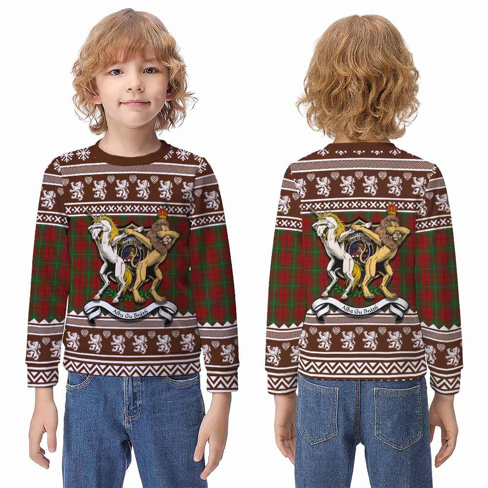 MacAulay (MacAuley) Clan Tartan Crest Christmas Kid Ugly Sweatshirt Coat of Arms Funny Style - Tartan Vibes Clothing