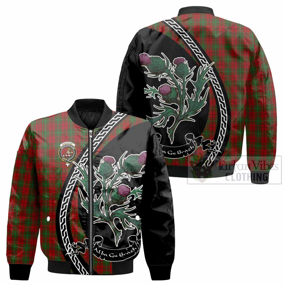 MacAulay (MacAuley) Family Crest Tartan Bomber Jacket Alba Thistle Inspired - Tartan Vibes Clothing