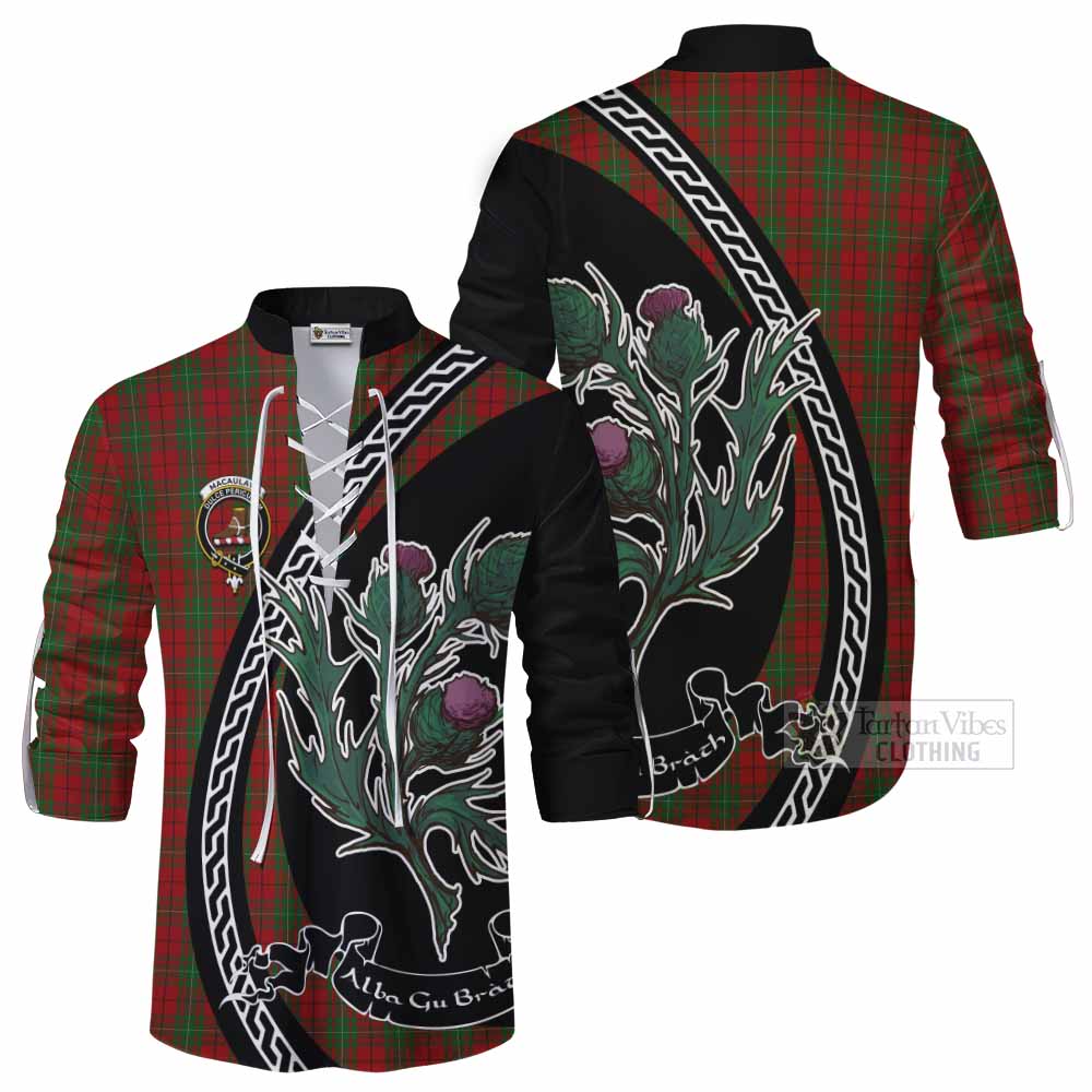 MacAulay (MacAuley) Family Crest Tartan Ghillie Shirt Alba Thistle Inspired - Tartan Vibes Clothing