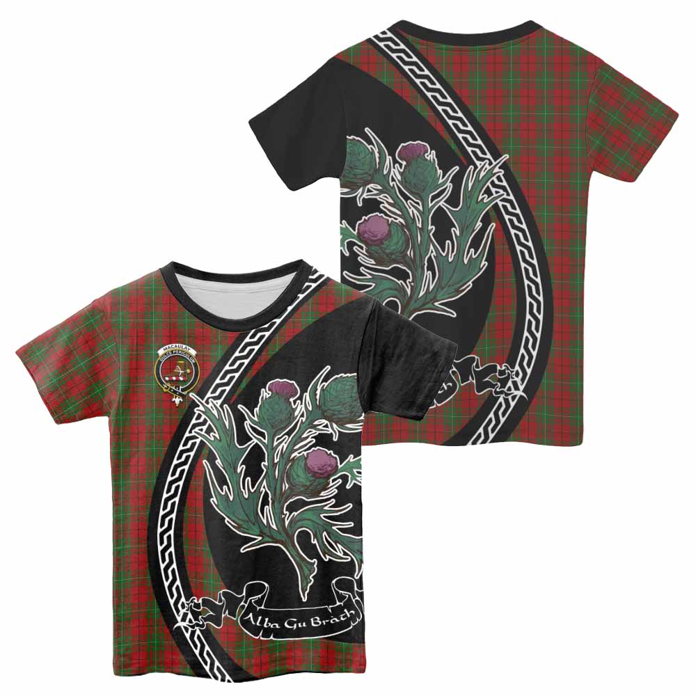 MacAulay (MacAuley) Family Crest Tartan Kid T-shirt Alba Thistle Inspired - Tartan Vibes Clothing