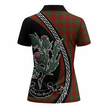 MacAulay (MacAuley) Family Crest Tartan Women Polo Shirt Alba Thistle Inspired