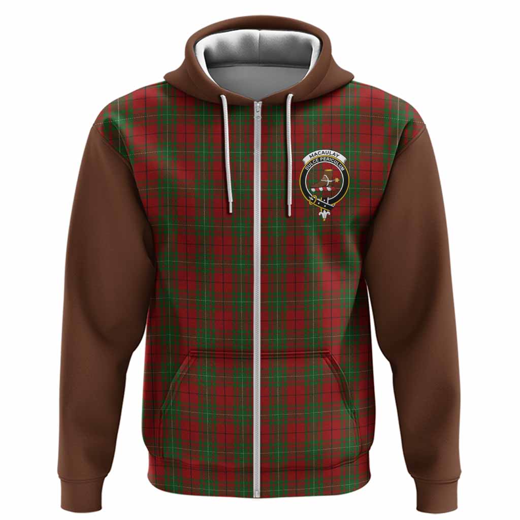 MacAulay (MacAuley) Tartan Accent Hoodie with Family Crest