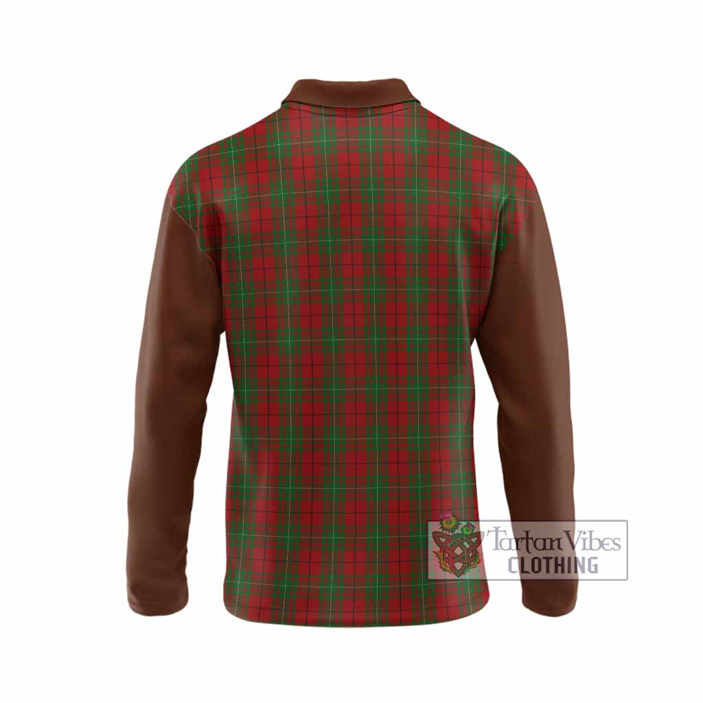 MacAulay (MacAuley) Tartan Accent Long Sleeve Polo Shirt with Family Crest