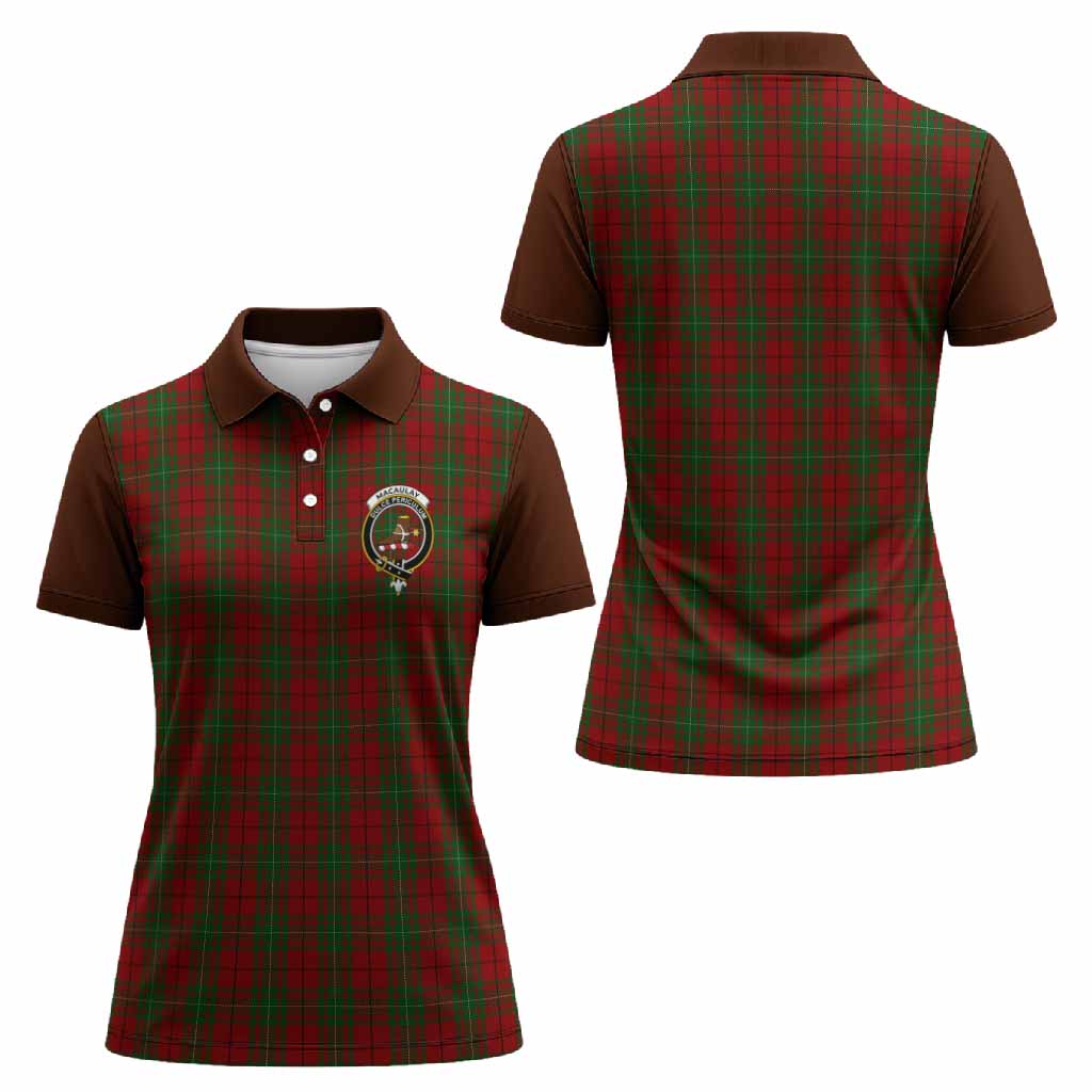 MacAulay (MacAuley) Tartan Accent Women Polo Shirt with Family Crest