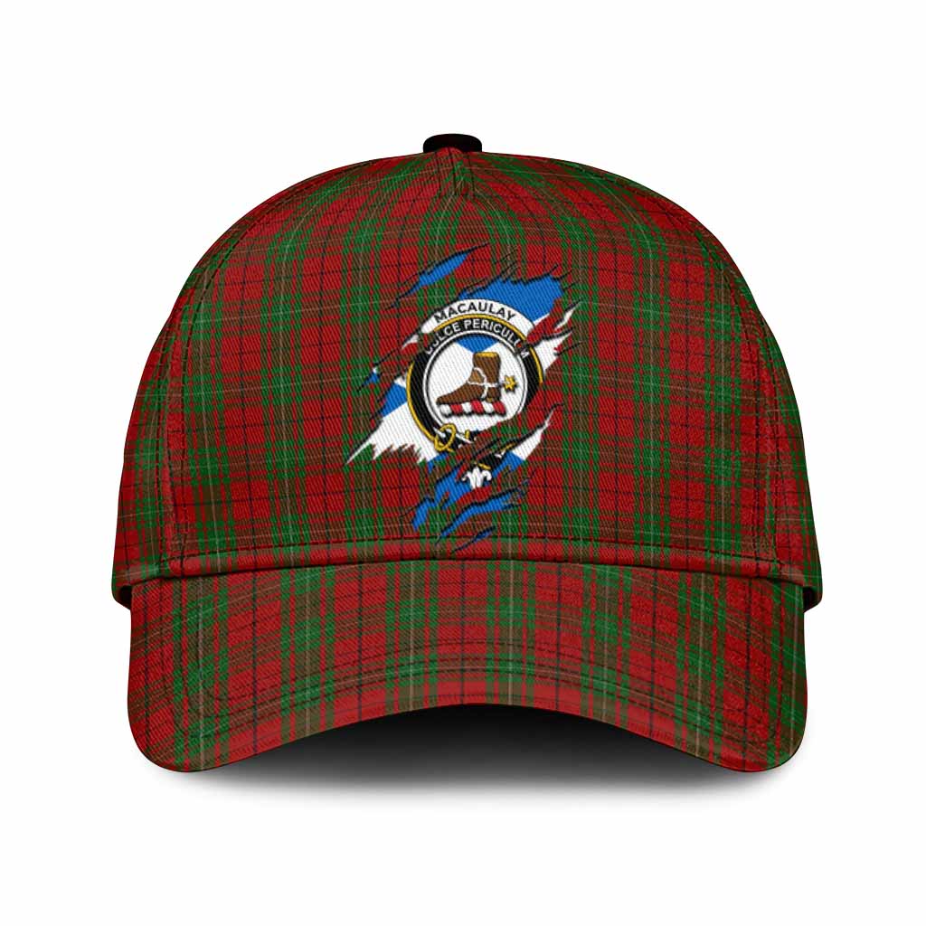 MacAulay (MacAuley) Tartan Classic Cap with Family Crest In Me Style