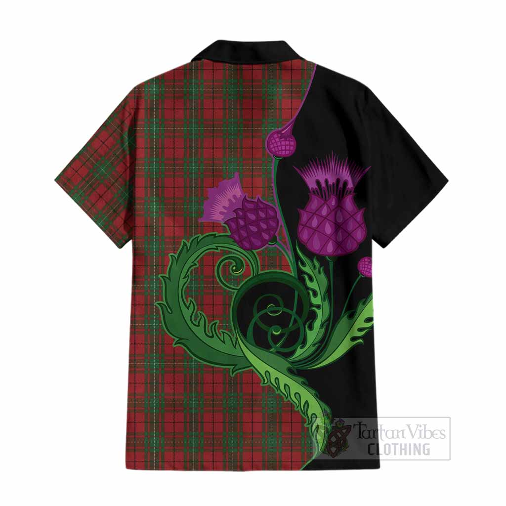 MacAulay (MacAuley) Tartan Cotton Hawaiian Shirt Traditional Scottish Thistle