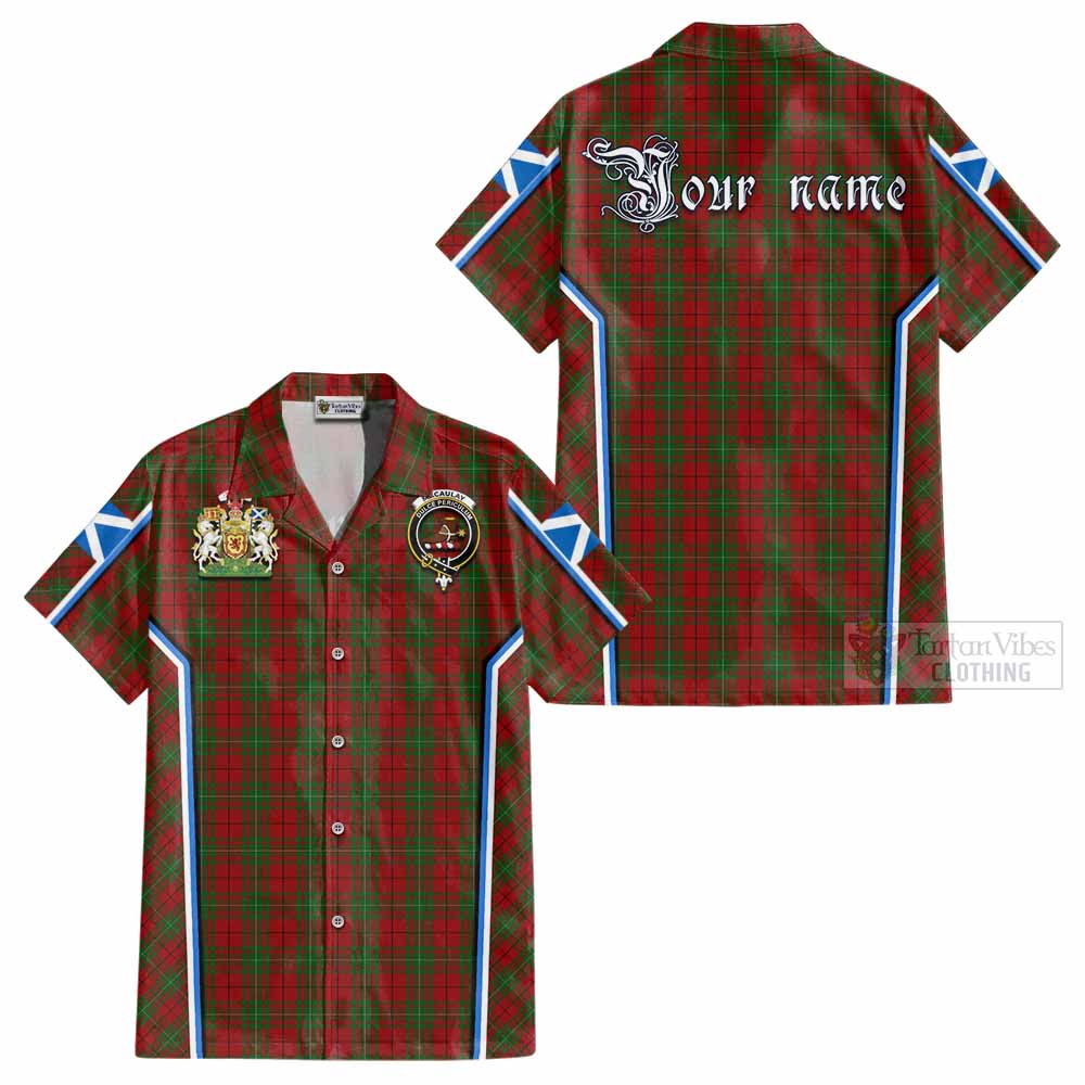 MacAulay (MacAuley) Tartan Crest Cotton Hawaiian Shirt Scotland Coat of Arm Flag Style - Tartan Vibes Clothing