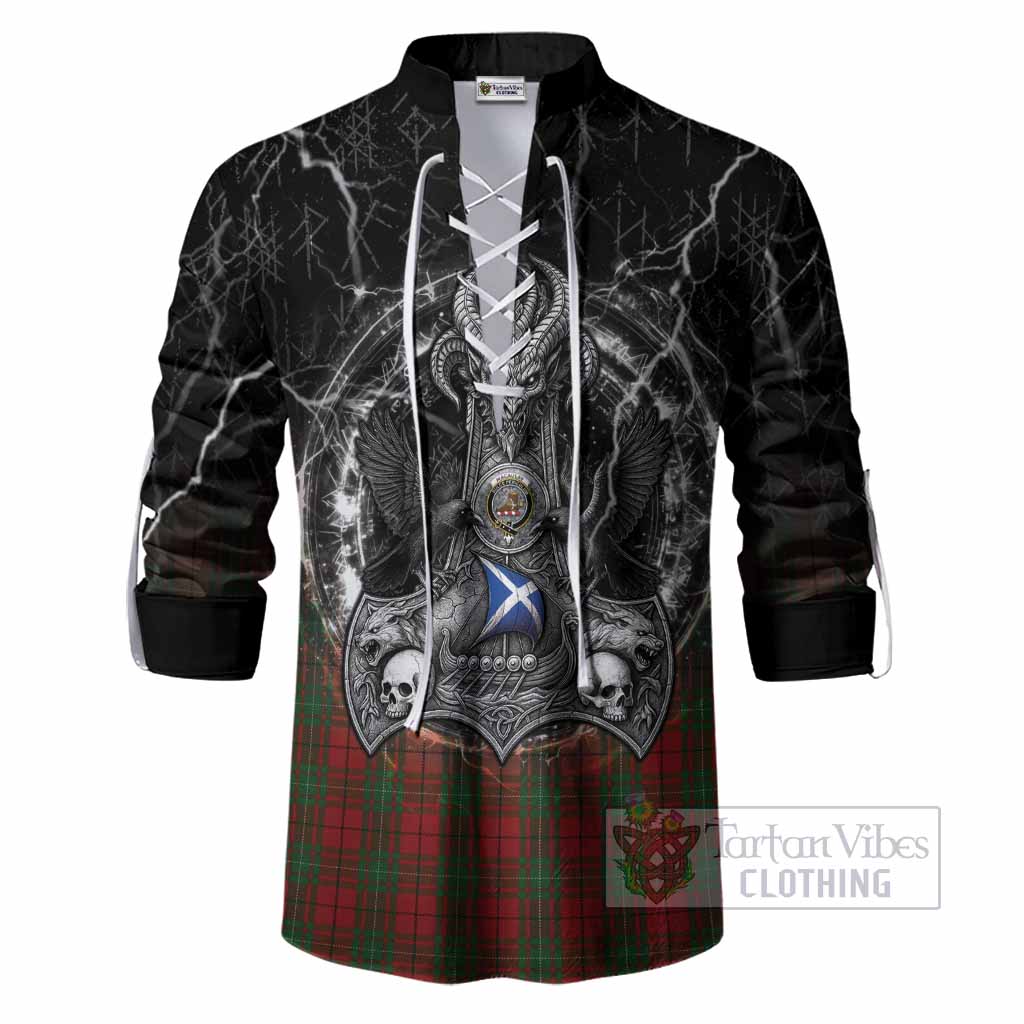 MacAulay (MacAuley) Tartan Crest Ghillie Shirt Celtic Odin's Raven Legacy