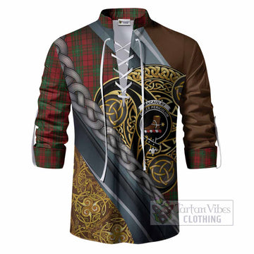 MacAulay (MacAuley) Tartan Crest Ghillie Shirt Scottish Triskele Celtic