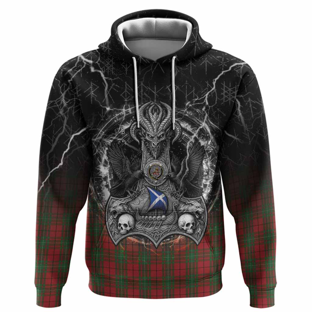 MacAulay (MacAuley) Tartan Crest Hoodie Celtic Odin's Raven Legacy