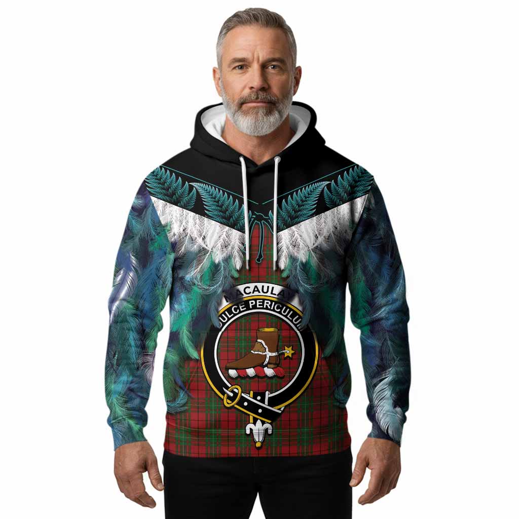 MacAulay (MacAuley) Tartan Crest Hoodie New Zealand Maori Korowai Cloak