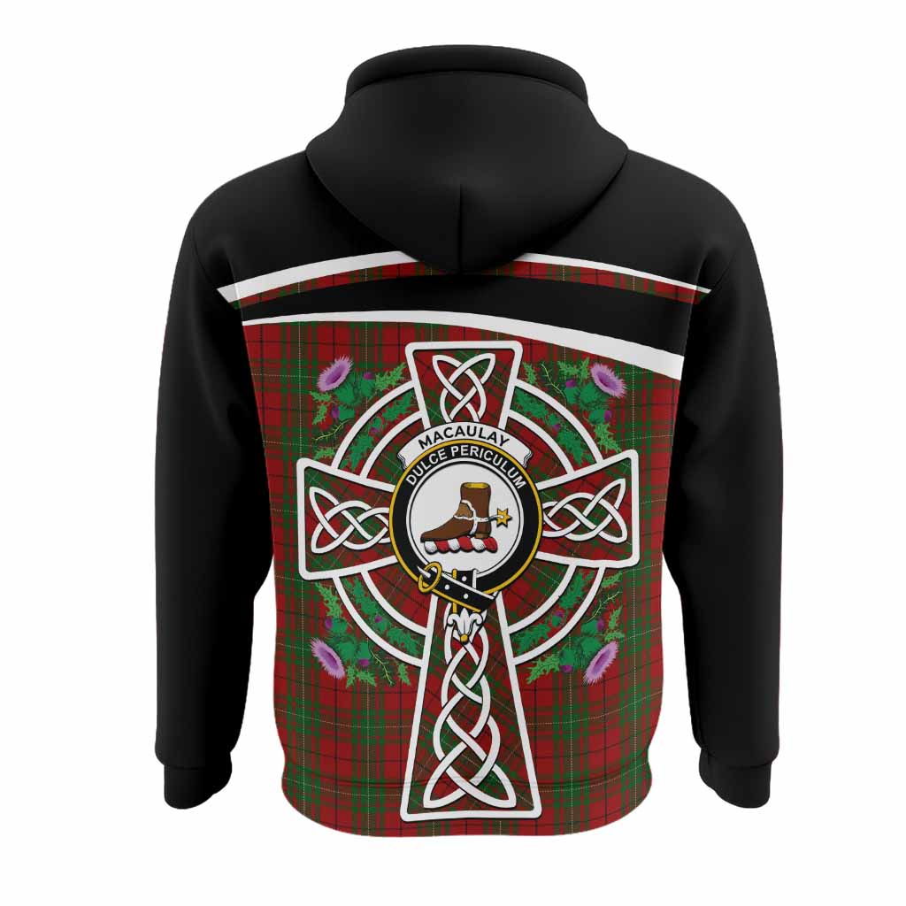 MacAulay (MacAuley) Tartan Crest Hoodie Scottish Thistle Celtic Cross Alba Gu Brath