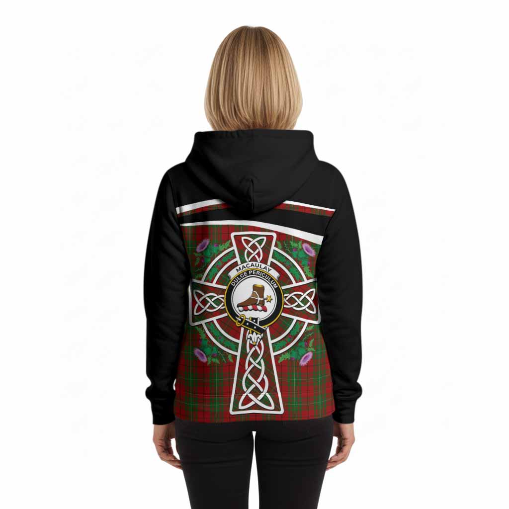 MacAulay (MacAuley) Tartan Crest Hoodie Scottish Thistle Celtic Cross Alba Gu Brath