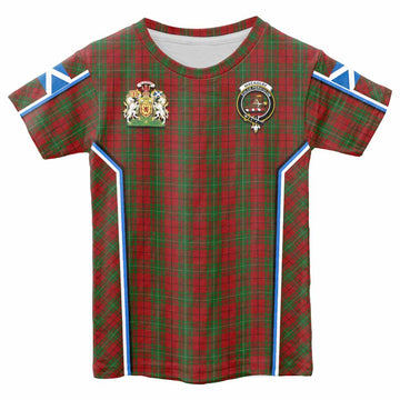 MacAulay (MacAuley) Tartan Crest Kid T-shirt Scotland Coat of Arm Flag Style - Tartan Vibes Clothing