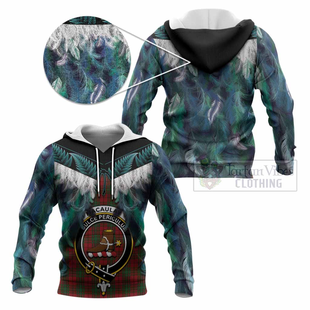 MacAulay (MacAuley) Tartan Crest Knitted Hoodie New Zealand Maori Korowai Cloak