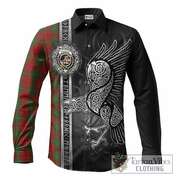 MacAulay (MacAuley) Tartan Crest Long Sleeve Button Shirts Norse Mythology Viking Odin Crow Tattoo