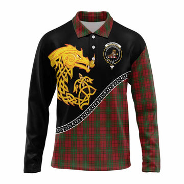 MacAulay (MacAuley) Tartan Crest Long Sleeve Polo Shirt Legendary Dragon Knot Half Style