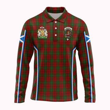 MacAulay (MacAuley) Tartan Crest Long Sleeve Polo Shirt Scotland Coat of Arm Flag Style