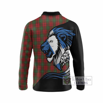 MacAulay (MacAuley) Tartan Crest Long Sleeve Polo Shirt Scottish Golden Lions Wave Flow